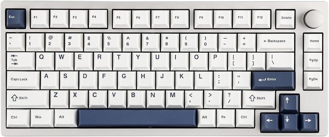 EPOMAKER P75 Wireless Aluminum Mechanical Keyboard, BT 5.0/2.4GHz/USB-C Hot Swappable Custom Keyboard, Gasket Structure, RGB Backlit, for PC/Tablet/PS/Xbox (Silver, Zebra Switch)