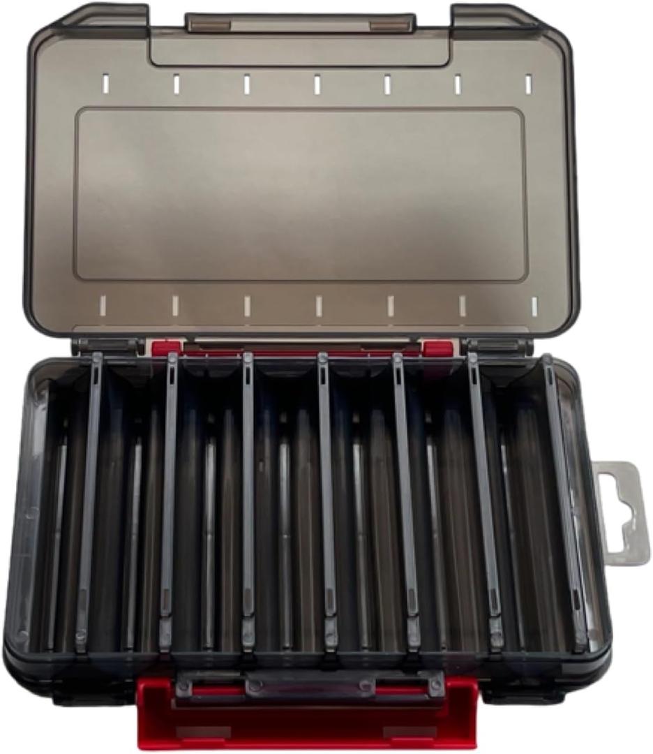 Plastic Storage Box for Lure Hard Bait,Double Sided,12/14 grids(B1420) (M, Black)