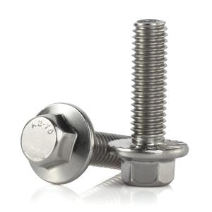 MewuDecor M6-1.0 x 35mm Flanged Hex Head Bolts Flange Hexagon Screws, Stainless Steel 18-8 (304), Plain Finish, 25 PCS