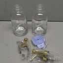 Molimoli Syrup Dispenser for Coffee Bars, Glass Syrup Bottle w. Pump, 16.9 oz 500 ml, Set of 2, Gold Upgraded Dispenser