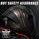 CYRIL Full Face Motorcycle Helmet DOT Approved for Adults Men Women, Motorbike Street Bike Racing Helmet with Tinted & Extra Clear Tool-Free Swappable Visors, Includes Storage Bag S