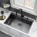 18 Inch 304 Stainless Steel Drop In Bar Sink,Black Topmount Single Bowl Workstation Kitchen Sink With Protective Bottom Grid For Camper,RV Sink