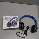 AILIHEN C8 Kids Headphones Wired, On-Ear Headphones with Microphone and Volume Control Foldable Corded Stereo 3.5mm Headset for School Teens Smartphones Chromebook Laptop Tablets Travel (Black Blue) (Medium)