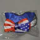 Vehomy Uncle Sam Dog Top Hat & American Flag Dog Bow Tie Collar - 4th July Pet Costume Set for Dogs & Cats (2Pcs, Satin, Adjustable Size)