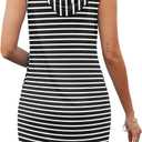 AUSELILY Womens Summer Dresses 2025 Casual Sleeveless Sweatshirt Dress Drawstring Hoodie Mini Dress with Pockets (Black, L)