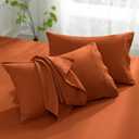 Aormenzy Microfiber Pillow Cases - King Size Set of 4-1800 Thread Count Ultra Soft Rust Pillowcases - Wrinkle Resistant Pillow Covers with Envelope Closure - 20" x 40"