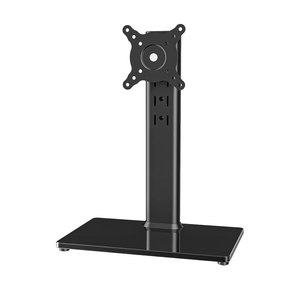 Single LCD Computer Monitor Free-Standing Desk Stand Mount Riser for 13 inch to 32 inch screen with Swivel, Height Adjustable, Rotation, Vesa Base Stand Holds One (1) Screen up to 77Lbs(HT05B-001))