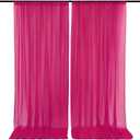 10 X 7 Feet Fuchsia Backdrop Curtains, 2 Panels Chiffon Backdrop Curtain Drapes, Chiffon Background Cloth, Fuchsia Background Curtains for Photoshoot, Birthday, Wedding, Party Decor