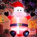 8 Foot Christmas Inflatable Black Face Santa Claus Decoration for Outdoor Yard，Christmas Black Santa Claus Indoor Blow up Decoration-WM-19