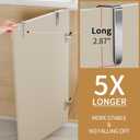 Over Cabinet Towel Holder, Stainless Steel Over The Cabinet Towel Rack Bars for Kitchen Cabinet Doors, Dish Towel Holder with Hooks, 2 Pack (Brushed Nickel)
