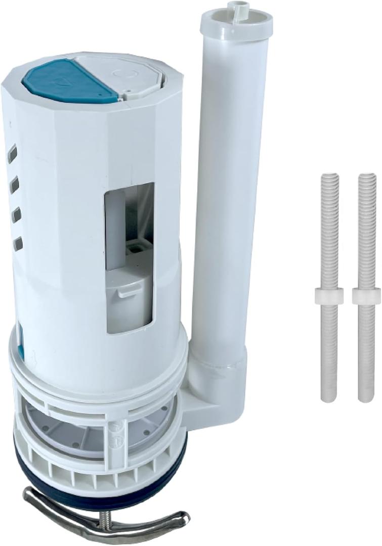 3-Inch Top Dual Flush Valve for One-Piece Toilets, Includes 3-Inch Flush Valve and Rod, Ideal Push Button Toilet Flush kit for Straightforward Installation (3-Inch Diameter Drain Hole)