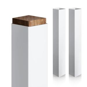 Thyle 2 Pcs 6 x 6 x 39.4 Inches Post Sleeve Vinyl Post Wrap Cover White Column Wraps for Porch Weatherproof Outdoor for Lasting Durability Easy Installation on Patio Decks Porches Mailbox