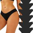 FINETOO 6 Pack Womens Underwear Seamless Bikini Panties Low Rise Cheeky Underwear Stretch Hipster Brief for Ladies (Medium-Large)