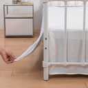 Queen Bed Skirt, Pleated Waffle Weave Bed Skirt with Split Corners, Tailored Dust Ruffle 18 Inch Drop Easy Fit, Machine Washable (White, Queen - 18" Drop)