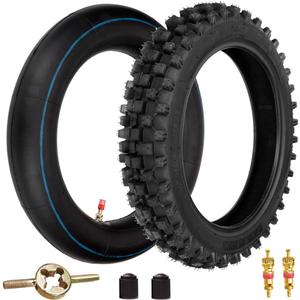 FVRITO 80/100-12 3.00-12 Back Rear Tire And Inner Tube for 90cc 110cc 125cc SSR CRF XR70 CR60R KLX110 KX60 DRZ DS80 JR80 RM50 PW80 TTR YZ60 65SX Off Road Motocross Pit Dirt Bike