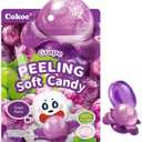 COKOC Peelable Gummies Grape,Peeling Gummies Grape Candy,Individual Packaging 2.64oz Bag Fruit Peelable Candy(Pack of 3) 2 Box, Best By: 06/06/2026