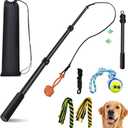 Flirt Pole for Dogs, Interactive Toys Tug-of-war for Pet, Durable Teaser Wand, Chase Toys with Rope Chewing Sticks, for Outdoor Exercise & Training (2 switch-40.2Inch)