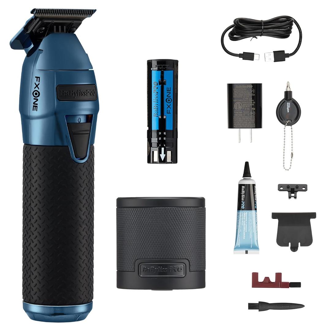 FXONE Professional Cordless Outlining Trimmers for Men with Interchangeable Battery (Blue)