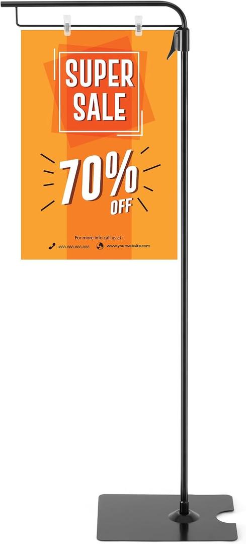 Blulu 1 Pcs Adjustable Poster Stand, 43-87 Inch Floor Standing Sign Holder
