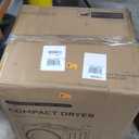 Euhomy Compact Laundry Dryer, 3.5 cu ft Front Load Stainless Steel Clothes Dryers With Exhaust Pipe, 1500W, LCD Control Panel Four-Function Portable Dryer For Apartments, Home, Dorm, White