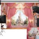 Kate 7x5ft/2.2x1.5m Castle Backdrop for Photography Pink Curtains Computer Printed Cloth Background Photo Video Studio Props