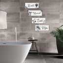 4 Wooden Wall Art Plaques - Large Bathroom Decor for Home Spa & Laundry (black)