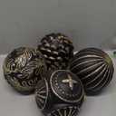 Hollyone 4.7 Inch Large Black and Gold Christmas Ornaments 4Pcs Christmas Tree Balls Shatterproof Christmas Ornaments for Xmas Tree Decor for Holiday Party Wreath Home Decor (Black & Gold, 120mm)