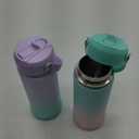 Fimibuke Kids Insulated Water Bottle - 18oz BPA-FREE 18/8 Stainless Steel Kid Cup with Straw Travel Tumbler Leak Proof Double Wall Vacuum Toddler Water Bottle for School Boy Girl2 Pack, Candy/Bubble