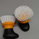 MR.SIGA Dish Scrub Brush, Palm Brush Dish Scrubber with Ergonomic Grip, Kitchen Brushes for Dishes, Orange, Pack of 2