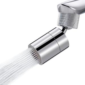 Hibbent NSF/ANSI/CAN 61 Certified Dual-function Faucet Aerator, CUPC Certification Big Angle Rotate Kitchen Sink Aerator 360 Degree Swivel Sink Sprayer Attachment-55/64 Inch Female Thread-Chrome