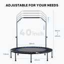 DUMOS 40" Rebounder Trampoline for Adults with Handle, Exercise Trampoline Foldable Indoor Mini Rebounders with Adjustable Bar for Workout Fitness Max Load 330lbs