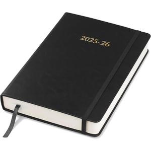 Wykeham's Executive 2025-26 Daily Journal Planner, Mid-Year Academic Diary (Black, 8.5"5.5")