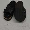 Platform Sandals for Women 2025 Raffia Espadrilles Slides Slip On Open Toe Summer Sandals with Criss Cross Decor (Black, 39)