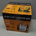 HEINPRO Battery Powered Fan Compatible with Dewalt 20V Max Battery with AC Adapter (No Battery) Up to 650CFM, Variable Speed, Low Noise 30dB, Portable Cordless Fan for Camping, Jobsite