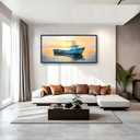 Nautical Wall Art Coastal Boat Pictures Wall Decor Large Beach Ocean Canvas Prints Framed Artwork Paintings for Living Room Dinning Room Bedroom Bathroom Office 60"x30"