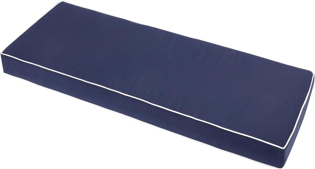 60 Inches Outdoor Bench Swing Cushions,Large 3 Seater Water Resistance Foam Cushion for Patio Porch Furniture (60x18x3 inch, Navy)