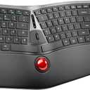Nulea RT07 Wireless Ergonomic Trackball Keyboard - Bluetooth and 2.4G USB Connectivity, Natural Typing, Wrist Rest,Split Keyboard, USB-C Rechargeable,Compatible with Mac/Windows