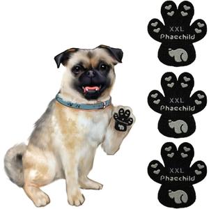 Phaechild Dog Paw Pads Anti-Slip Grips,Dog Paw Protectors for Senior Dogs on Hot Pavement,Provides Traction to Keep Them from Slipping on Smooth Floors 12 sets-48 Pads Black L