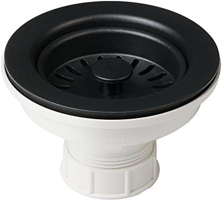 Kraus Kitchen Sink Strainer for 3.5-Inch Drain Openings in Black, PST1-BL