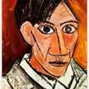 KWAY Pablo Picasso Wall Art & Decor - Self Portrait Poster - Abstract Canvas Wall Art - Impressionist Art Prints Cubism Artwork Modern Home Decor for Bedroom Office Unframed (12x16in/30x40cm)