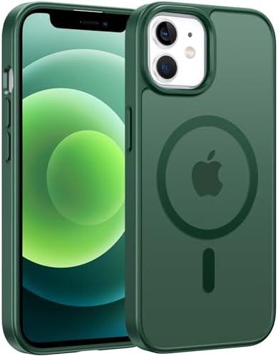 FNTCASE for iPhone 12 Phone Case: for iPhone 12 Pro Magnetic Matte Textured Military Grade Drop Protection Translucent Cell Cover - Slim Durable Shockproof Protective Bumper
