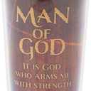 Man of God Woodgrain Insulated 16 Oz. Stainless Steel Travel Mug with Lid