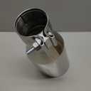 2.5 inch inlet to 4.0 inch Outlet Exhaust Tip 9 inch Overall Lengthen, Double Wall Slant Cut Stainless Steel Exhaust Tail Tips Universal for 2.5" OD Tailpipe