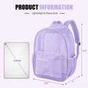 Mesh Backpack for School, Semi-Transparent Net Back Pack, Light Purple
