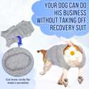 Lukovee Recovery Suit for Dogs - Zipper On Onesie for Female & Male Dogs, Abdominal Wounds Cone E-Collar Alternative, Prevent Licking - Spay Recovery Suit (Grey, XL)