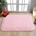 Small Pink Rug for Bedroom, 2x3 Fluffy Shaggy Area Rugs for Girls Kids Room, Soft Non-Slip Fuzzy Shag Carpet for Living Room, Indoor Floor Throw Rugs for Home Decor