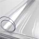 Clear PVC Tablecloth Rectangle - Waterproof Desk Protector Mat Heavy-Duty, Non-Slip for Dining Table, Office, Parties (1-Pack),48" x 33.5"