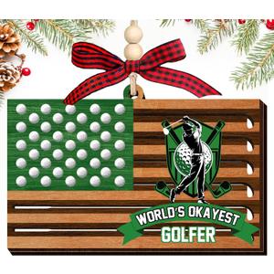 3 x HEXMOZ Golf Christmas Ornaments 2025 - Christmas Golf Gifts for Men - Golfing Gifts for Golfers, Players, Fans - Cool Sports Present Ideas, Holiday Tree Decorations - Xmas Ornaments