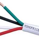 Monoprice 18 Gauge AWG CL2 Rated 4 Conductor Speaker Wire / Cable - 1000 Feet - White | Fire Safety In Wall Rated, Jacketed In PVC Material 99.9 Percent Oxygen-Free Pure Bare Copper - Access Series