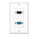 TNP HDMI + VGA Wall Plate Port Jack 4k UHD ARC/eARC Ethernet Pass-Thru Full HDCompatible & VGA Composite Audio Video Wall Face Plate Panel Outlet Cover